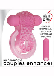 wholesale adulttoys cock ring Adam and Eve Couples Enhancer Penis Ring Rechargeable Pink