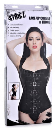 sex toy distributing.com lingerie Lace-up Corset and Thong