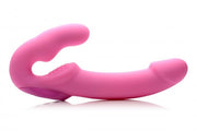 sex toy distributing.com vibrator Silicone Strapless Strap On With Remote- Pink