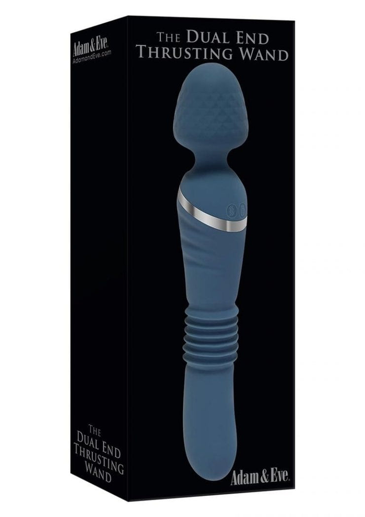 wholesale adulttoys wand Adam and Eve Dual Ended Thrusting Wand Rechargeable Silicone Vibrator – Teal