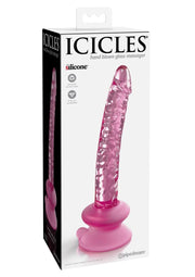 wholesale adulttoys wand Icicles No 86 Glass Wand With Bendable Silicone Suction Cup – Pink